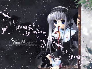 Anime girl long hair white 7 - a window free wallpaper for desktop
