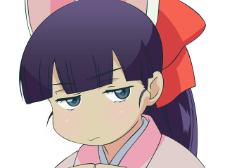 Sad girl pink shirt red 2 - a red bow free wallpaper