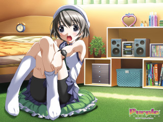 Green haired sitting bedroom clock - a woman in a dress free wallpaper for desktop