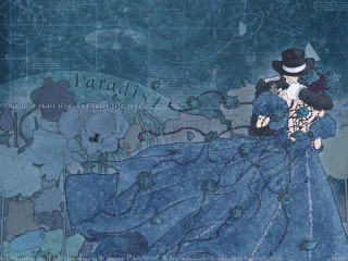 Alice prin neo romanticism blue - a blue dress and hat free wallpaper