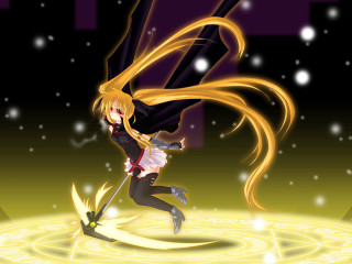 Cartoon girl sword snowflake magic - darkness free wallpaper
