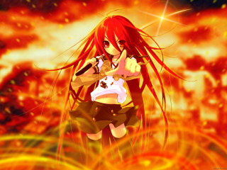 Girl red hair microphone fire 2 - explosion free wallpaper for desktop