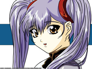 Purple hair anime girl red 2 - a red bow free wallpaper