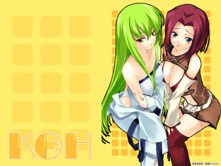 Anime girls green red hair 2 - green hair free wallpaper