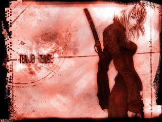 Woman gun red background hello - there free wallpaper for desktop