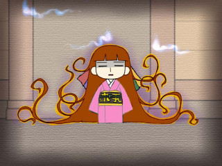 Cartoon long hair pink outfit - tentacle free wallpaper