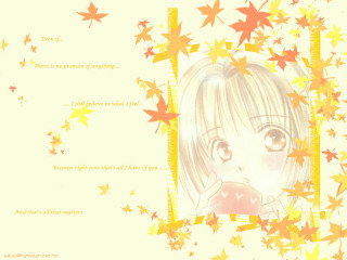 Autumn stars girl leaves manga - book cover free wallpaper