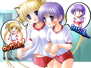 Anime girls hug room blonde - inside free wallpaper for desktop