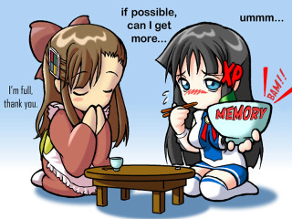 Cartoon girls eating coffee chat - coffee free wallpaper