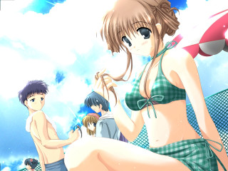 Beach bikini summer sky children - free bikini wallpaper