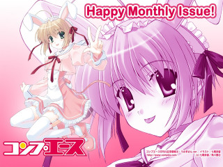 Pink girl manga maid rabbit - a pink dress free wallpaper