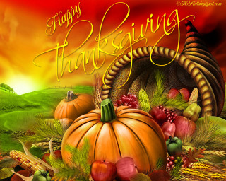 Thanksgiving turkey cornucopia red sky - thanksgiving free wallpaper