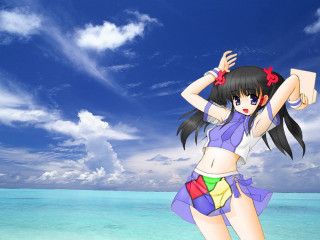 Woman beach vaporwave ayako planet - vaporwave free wallpaper