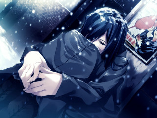 Snowy gothic manga anime hoodie - a snowy area free wallpaper