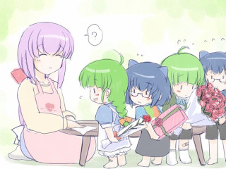 Group girls presents remodernism yayoi - a childs drawing free wallpaper