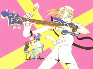 Cartoon band guitar 2girls music - a band free wallpaper