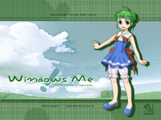 Girl blue dress green background 2 - above her free wallpaper