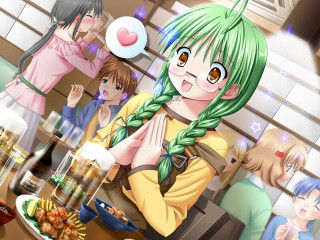 Group people food drinks greenhair - food free wallpaper