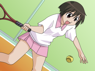Ayako rokkaku tennis illustration girl - a tennis racquet free wallpaper