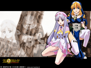 Anime characters castle ledge screenshot - a ledge in front free wallpaper