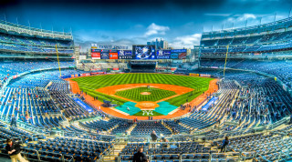 Stadium blue seats baseball field - a stadium free wallpaper for desktop
