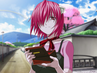 Pink hair girl wallet book 2 - pink hair holding free wallpaper