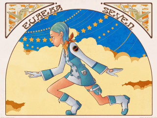 Woman blue dress running kykukawa - elysium free wallpaper