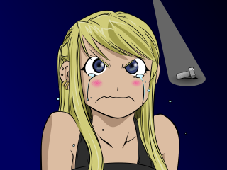 Blonde woman knife tear anime - a knife free wallpaper