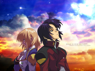 Sunset anime characters aurora galaxy - a sunset sky free wallpaper