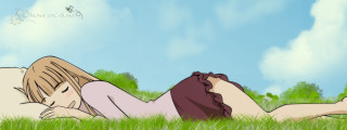 Woman lying grass blue sky - free bikini wallpaper