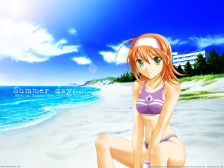 Girl bikini beach sky building - a girl in a bikini free wallpaper