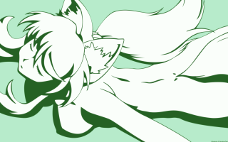 Girl fox ears wind floating - flat color free wallpaper