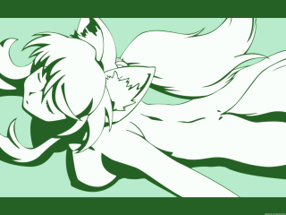 Girl fox wolf ears tails - half body free wallpaper