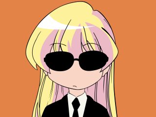 Cartoon girl sunglasses tie orange 2 - a orange background free wallpaper