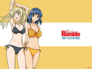 Two anime girls bikinis yellow - bikinis free wallpaper