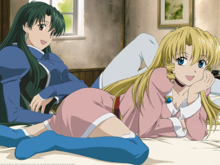 Anime girls bed room remodernism - a bed in a room free wallpaper