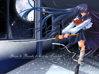 Girl broom wand fullmoon manga - a full moon in the background free wallpaper for desktop