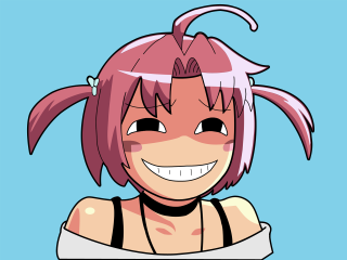 Pink hair smile anime girl - underneath free wallpaper