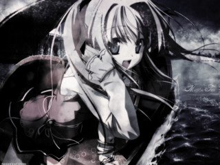 Girl longhair blackdress boat water - a black dress free wallpaper