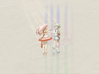 Anime girls cat mushroom neo - their head free wallpaper