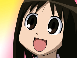 Cartoon girl big eyes smile - excessivism free wallpaper for desktop