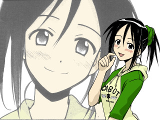 Girl green shirt ponytail manga - a green shirt free wallpaper