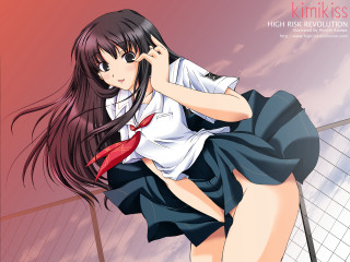 Girl school uniform cellphone fence - a fence free wallpaper