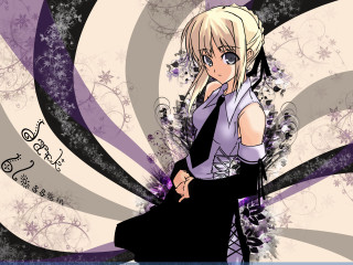 Blonde woman purple dress anime - a purple dress free wallpaper