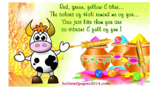 Cow bow banner message image - colourful free wallpaper