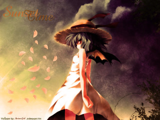 Alice gothic anime woman bat - a dark sky background free wallpaper