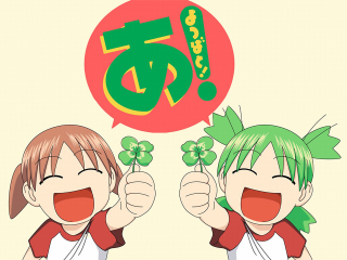 Green haired girls shamrocks red - two girl free wallpaper