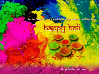 Colorful background happy holi message - colour free wallpaper