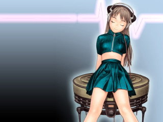 Girl piano headphones heartbeat neogeo - a piano free wallpaper