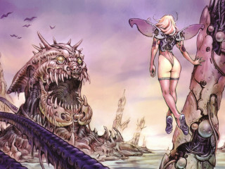 Woman bikini giant monster water - a giant monster free wallpaper